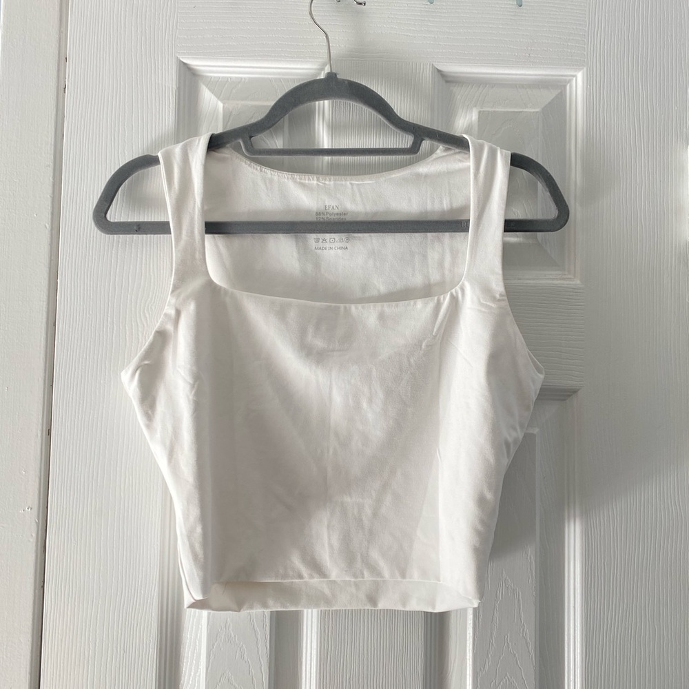 white cropped tank